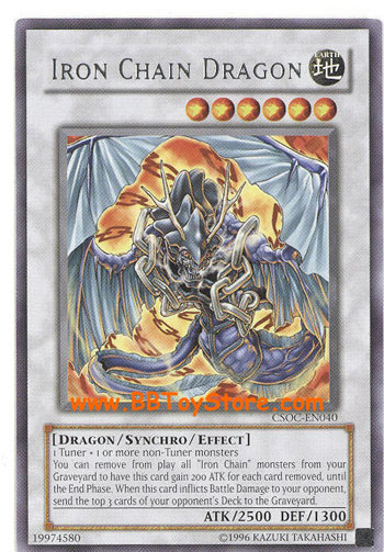 Yu-Gi-Oh Card - CSOC-EN040 - IRON CHAIN DRAGON (rare 