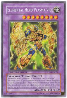 Yu-Gi-Oh Card - CT04-EN006 - ELEMENTAL HERO PLASMA VICE (secret rare holo)