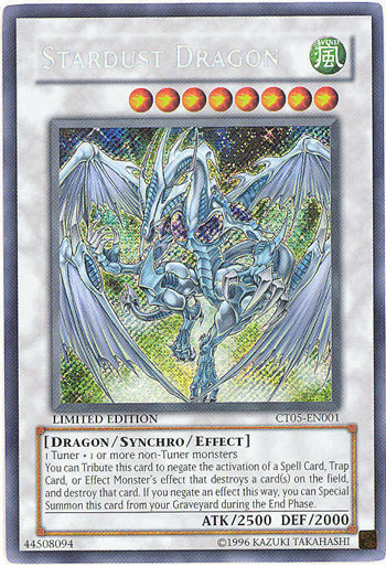 Yu-Gi-Oh Card - CT05-EN001- STARDUST DRAGON (secret rare holo)