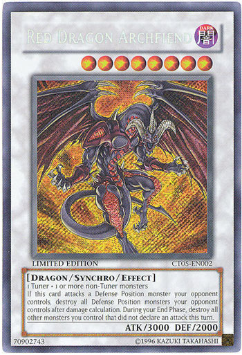 Yu-Gi-Oh Card - CT05-EN002 - RED DRAGON ARCHFIEND (secret rare holo)