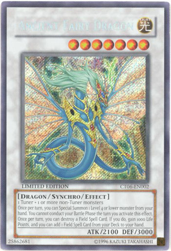 Yu-Gi-Oh Card - CT06-EN002 - ANCIENT FAIRY DRAGON (secret rare holo)