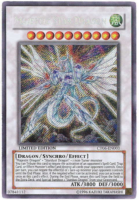 Yu-Gi-Oh Card - CT06-EN003 - MAJESTIC STAR DRAGON (secret rare holo)