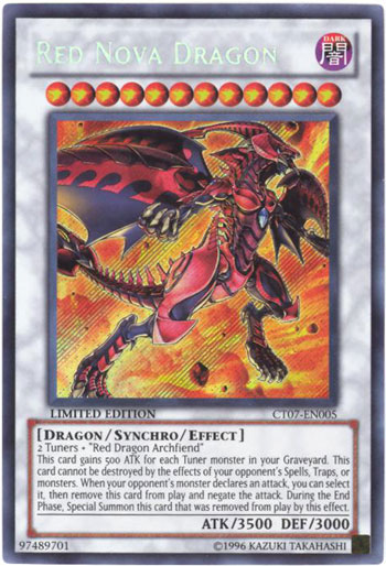 Yu-Gi-Oh Card - CT07-EN005 - RED NOVA DRAGON (secret rare holo)