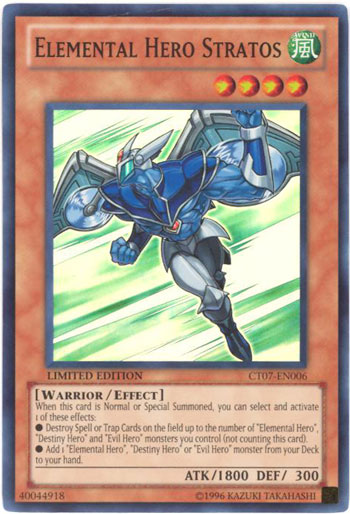 Yu-Gi-Oh Card - CT07-EN006 - ELEMENTAL HERO STRATOS (super rare holo)