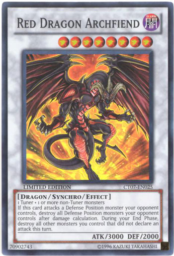 Yu-Gi-Oh Card - CT07-EN025 - RED DRAGON ARCHFIEND (super rare holo)