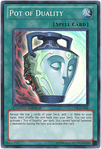Yu-Gi-Oh Card - CT08-EN008 - POT OF DUALITY (super rare holo)