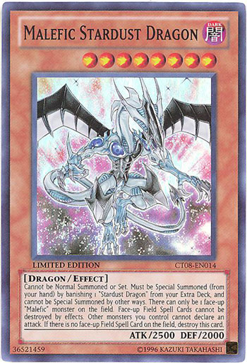 Yu-Gi-Oh Card - CT08-EN014 - MALEFIC STARDUST DRAGON (super rare holo)