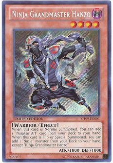 Yu-Gi-Oh Card - CT09-EN003 - NINJA GRANDMASTER HANZO (secret rare holo)
