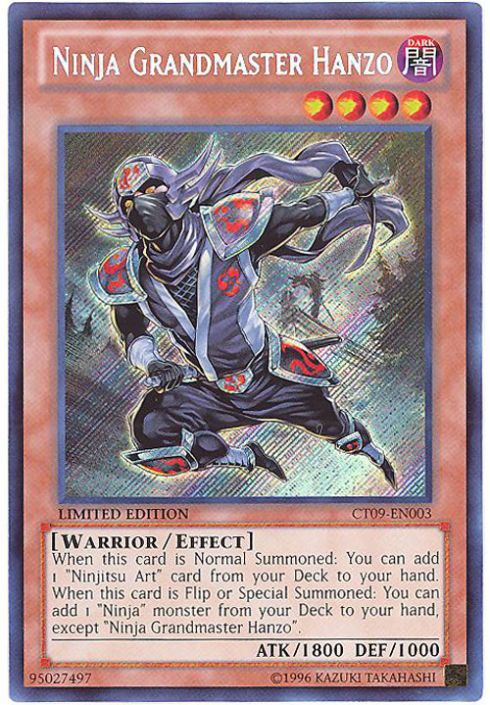 Yu-Gi-Oh Card - CT09-EN003 - NINJA GRANDMASTER HANZO (secret rare holo):  BBToyStore.com - Toys, Plush, Trading Cards, Action Figures & Games online  retail store shop sale