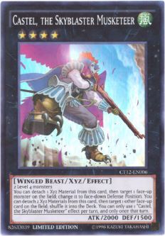 Yu-Gi-Oh Card - CT12-EN006 - CASTEL, THE SKYBLASTER MUSKETEER (super rare holo)