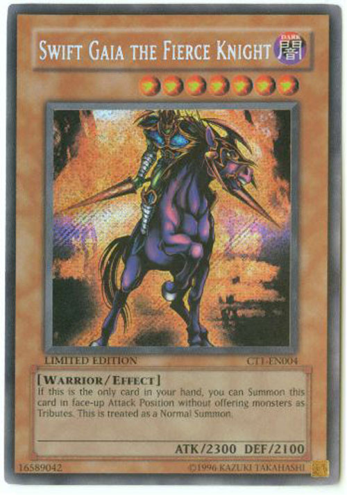 Yu-Gi-Oh Card - CT1-EN004 - SWIFT GAIA THE FIERCE KNIGHT (secret rare holo)