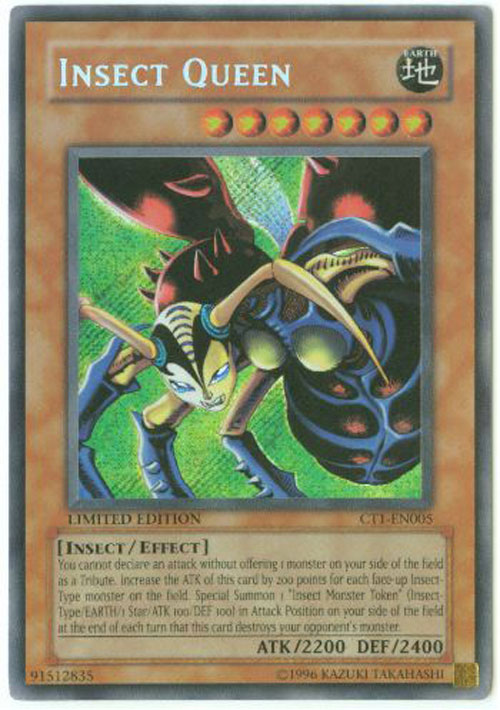 Yu-Gi-Oh Card - CT1-EN005 - INSECT QUEEN (secret rare holo)