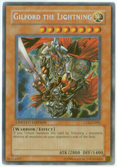 Yu-Gi-Oh Card - CT2-EN001 - GILFORD THE LIGHTNING (secret rare holo)