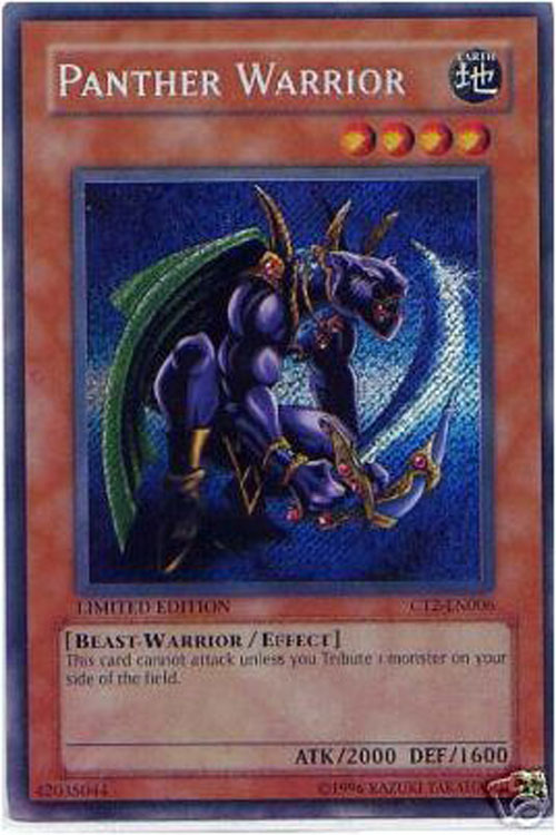 Yu-Gi-Oh Card - CT2-EN006 - PANTHER WARRIOR (secret rare holo)