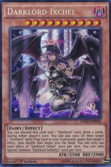 Yu-Gi-Oh Card - DESO-EN030 - DARKLORD IXCHEL (secret rare holo)