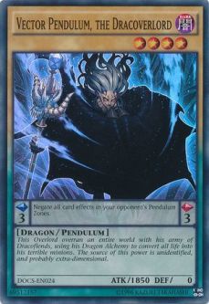 Yu-Gi-Oh Card - DOCS-EN024 - VECTOR PENDULUM, THE DRACOVERLORD (super rare holo)