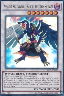 Yu-Gi-Oh Card - DOCS-EN047 - ASSAULT BLACKWING - RAIKIRI THE RAIN SHOWER (ultimate rare holo)