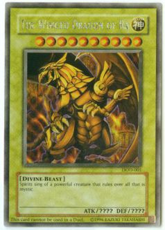 Yu-Gi-Oh God Card - DOD-001 - THE WINGED DRAGON OF RA (secret rare holo) *Played*