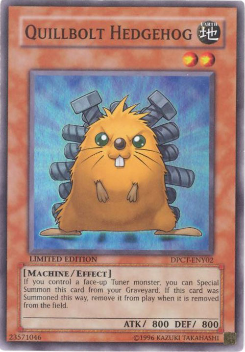Yu-Gi-Oh Card - DPCT-ENY02 - QUILLBOLT HEDGEHOG (super rare holo)