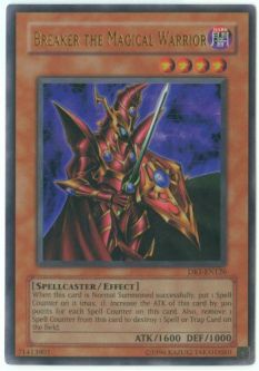Yu-Gi-Oh Card - DR1-EN126 - BREAKER THE MAGICAL WARRIOR (ultra rare holo) *Played*