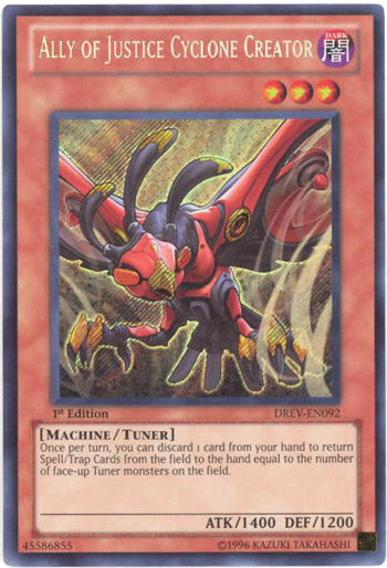 Yu-Gi-Oh Card - DREV-EN092 - ALLY OF JUSTICE CYCLONE 