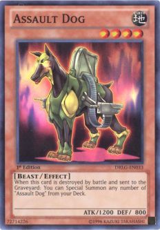 Yu-Gi-Oh Card - DRLG-EN033 - ASSAULT DOG (super rare holo)