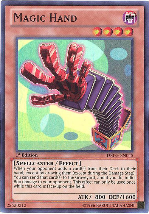 Yu-Gi-Oh Card - DRLG-EN045 - MAGIC HAND (super rare holo)