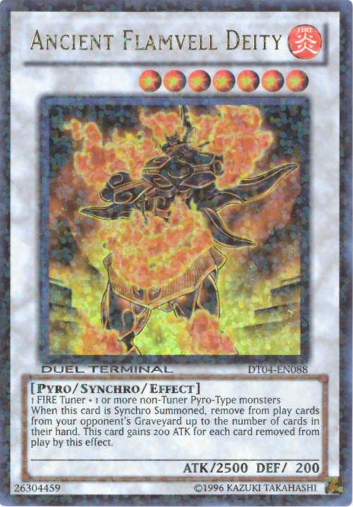Yu-Gi-Oh Card - DT04-EN088 - ANCIENT FLAMVELL DEITY (ultra rare parallel holo)