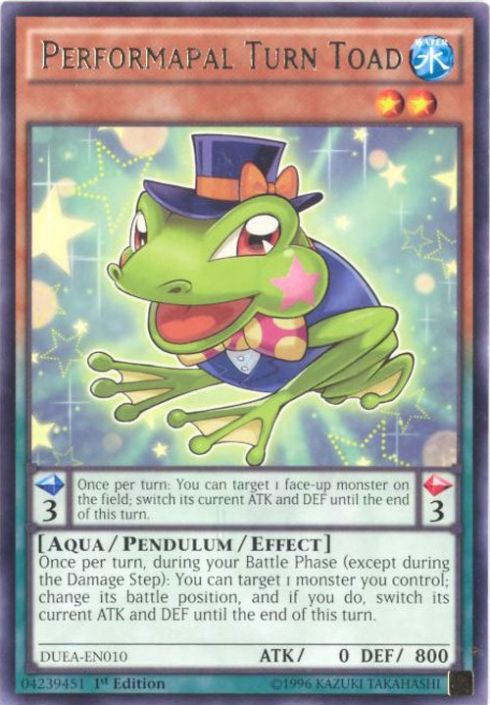 Yu-Gi-Oh Card - DUEA-EN010 - PERFORMAPAL TURN TOAD (rare) Yu-Gi-Oh Card - DUEA-EN010 - PERFORMAPAL TURN TOAD (rare)