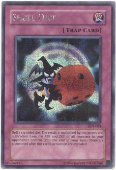 Yu-Gi-Oh Card - EDS-003 - SKULL DICE (secret rare holo)