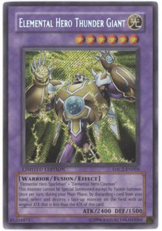 Yu-Gi-Oh Card - EHC2-EN004 - ELEMENTAL HERO THUNDER GIANT (secret rare holo)