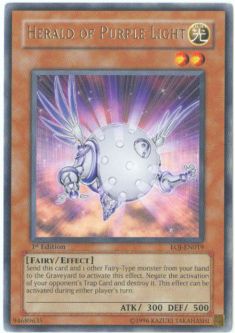 Yu-Gi-Oh Card - EOJ-EN019 - HERALD OF PURPLE LIGHT (rare)