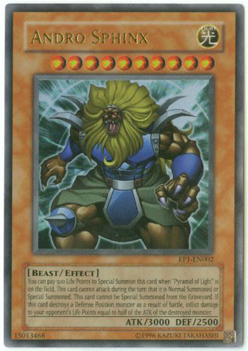 yugioh sphinx cards worth Yu-Gi-Oh! - Theinen The Great (EP1-EN001) - Yu-Gi-Oh The Movie Promo Exclusive Pack - Promo Edition Must be Special Summoned with the effect of a Triamid card Yu-Gi-Oh Card - EP1-EN002 -