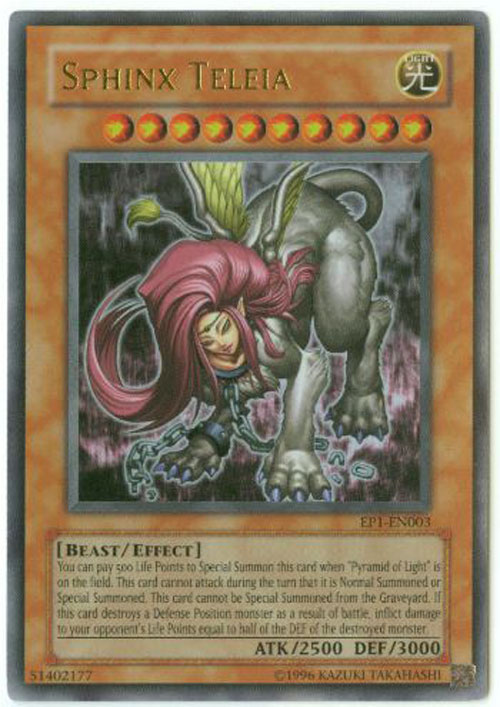 Yu-Gi-Oh Card - EP1-EN003 - SPHINX TELEIA (ultra rare holo)