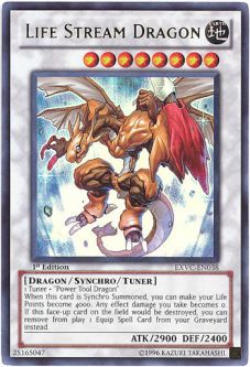 Yu-Gi-Oh Card - EXVC-EN038 - LIFE STREAM DRAGON (ultra rare holo)