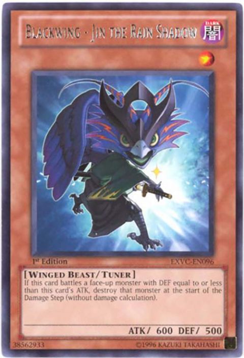 Yu-Gi-Oh Card - EXVC-EN096 - BLACKWING - JIN THE RAIN SHADOW Yu-Gi-Oh Card - EXVC-EN096 - BLACKWING - JIN THE RAIN SHADOW