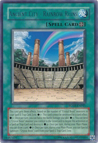 Yu-Gi-Oh Card - FOTB-EN045 - ANCIENT CITY - RAINBOW RUINS (rare): BBToyStore.com - Toys, Plush, Trading Cards, Action Figures & Games online retail store shop sale Yu-Gi-Oh Card - FOTB-EN045 - ANCIENT CITY - RAINBOW RUINS (rare): BBToyStore.com - Toys, Plush, Trading Cards, Action Figures & Games online retail store shop sale