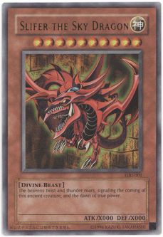 Yu-Gi-Oh God Card - GBI-001 - SLIFER the SKY DRAGON (ultra rare holo) *Played*