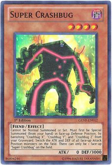 Yu-Gi-Oh Card - GENF-EN012 - SUPER CRASHBUG (super rare holo)