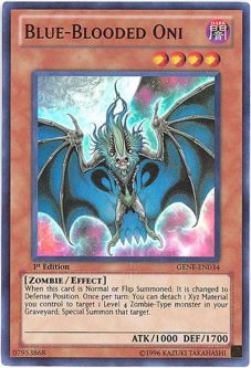 Yu-Gi-Oh Card - GENF-EN034 - BLUE-BLOODED ONI (super rare holo)