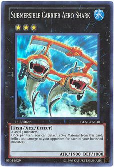 Yu-Gi-Oh Card - GENF-EN040 - SUBMERSIBLE CARRIER AERO SHARK (super rare holo)