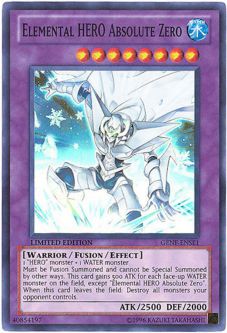 Yu-Gi-Oh Card - GENF-ENSE1 - ELEMENTAL HERO ABSOLUTE ZERO (super rare holo)