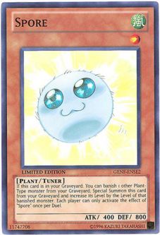 Yu-Gi-Oh Card - GENF-ENSE2 - SPORE (super rare holo)