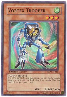 Yu-Gi-Oh Card - GLAS-ENSE2 - VORTEX TROOPER (super rare holo)