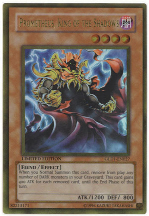 Yu-Gi-Oh Card - GLD1-EN027 - PROMETHEUS, KING OF THE SHADOWS (ultra gold rare holo)