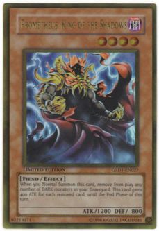 Yu-Gi-Oh Card - GLD1-EN027 - PROMETHEUS, KING OF THE SHADOWS (ultra gold rare holo) Yu-Gi-Oh Card - GLD1-EN027 - PROMETHEUS, KING OF THE SHADOWS (ultra gold rare holo)