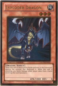 Yu-Gi-Oh Card - GLD3-EN012 - EXPLODER DRAGON (ultra gold rare holo)