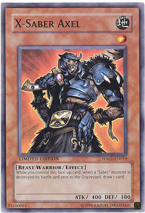 Yu-Gi-Oh Card - HA01-EN010 - X-SABER AXEL (super rare holo): BBToyStore