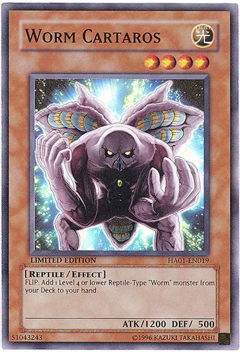 Yu-Gi-Oh Card - HA01-EN019 - WORM CARTAROS (super rare holo):  BBToyStore.com - Toys, Plush, Trading Cards, Action Figures & Games online  retail store shop sale