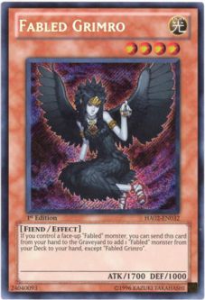 Yu-Gi-Oh Card - HA02-EN032 - FABLED GRIMRO (secret rare holo)